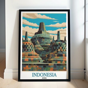 Indonesia Travel Posters - Borobudur Temple Posters - Indonesia Wall Art and Decor - Borobudur Temple Art Prints -   Indonesia Travel Prints