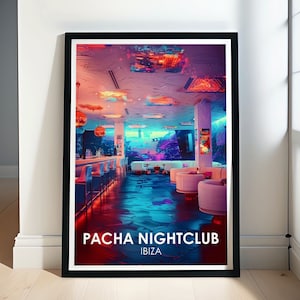 Ibiza Pacha Nightclub Poster - Framed Pacha Ibiza Poster - Ibiza Clubbing VIP Experience Decor - Pacha Club Travel Gift & Souvenir
