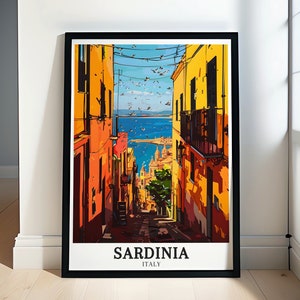 Sardinia Wall Art - Framed Cagliari Print - Poetto beach Poster - Sardinia Canvas Print - Sardinia Travel Gift & Souvenir