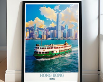 Star Ferry Hong Kong Poster -Hong Kong Print -Star Ferry Hong Kong Framed Print -Hong Kong Canvas Print- Star Ferry Poster -Star Ferry Print