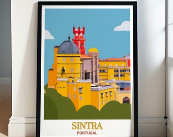 Arte murale di viaggio di Sintra - Collezione d'arte del Palazzo Pena - Stampe su tela di viaggio in Portogallo - Arte murale di viaggio del Palazzo Pena di Sintra