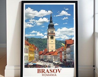 Brasov Poster - Council Square Art - Brasov Wall Art - Piața Sfatului Print - Brasov Travel Print - Brasov City Art - Brasov Wall Decor