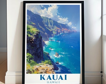 Kauai Travel Arts - Na Pali Coast Prints and Kauai Decor - Na Pali Coast Art  - Hawaii Art and Travel Posters  - Hawaii Wall Art and Decor