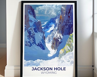 Jackson Hole Poster -Corbet's Couloir Art -Jackson Hole Wyoming Print -Jackson Hole Wyoming Wall Art-Jackson Hole Canvas-Jackson Hole Framed