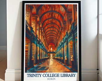 Trinity College Dublin Poster - Trinity Library Art - Old Library Dublin - Trinity College Framed Print - Books of Kells Canvas
