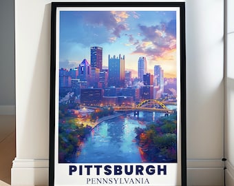 Pittsburgh Wall Art - Pittsburgh ingelijste print - Pittsburgh canvas print - Pittsburgh print - Pittsburgh poster - Pittsburgh Souvenir