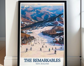 The Remarkables Art - Remarkables Print - Arte Shadow Basin - Arte de parede Shadow Basin - Presente The Remarkables - Impressão emoldurada Remarkables