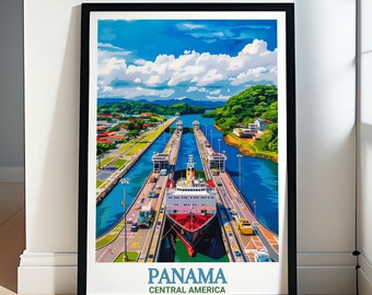 Panama Poster - Framed Panama Print - Panama Art - Panama Wall Art - Panama Canal Travel Posters - Panama Framed Art - Panama Canvas