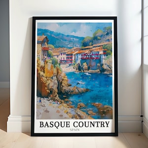 Basque Country Wall Art - Basque Country Poster - Basque Country Print - Euskadi Print - Euskadi Poster - Bay of Biscay Print -Getaria Print
