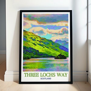 Three Lochs Way Travel Print - Loch Lomond Posters - Three Lochs Way Art and Loch Lomond Prints - Three Lochs Way Art