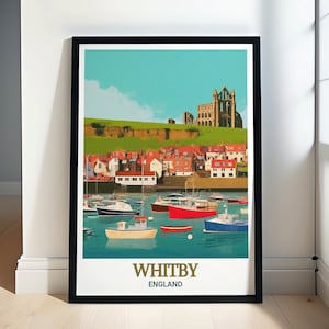 Whitby Art Collection - Whitby Harbour Travel Posters -  Englands Coastal Prints- Maritime Wall Decorations