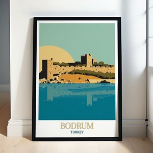 Bodrum Travel Poster - Bodrum Castle Prints and Turkey Wall Art - Bodrum Decor - Bodrum Castle Posters and Bodrum Wall Art