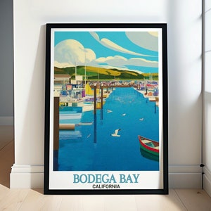 Bodega Bay Marina Kunst - Bodega Bay Wandkunst - Bodega Bay Marina Kunst - Bay Marina Reiseplakate