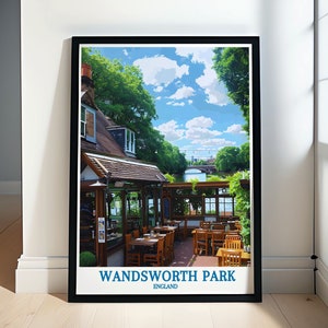 Wandsworth Windmill Vintage Print: Timeless London Landmark in Art - Clapham London Vintage Poster Iconic Views and Urban Scenes