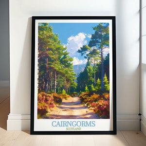 Cairngorms Poster - Rothiemurchus Walddruck - Cairngorms Wandkunst - Cairngorms Schottland gerahmt - Rothiemurchus Druck - Cairngorms Leinwand