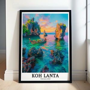 Koh Lanta Reise Poster - Mu Ko Lanta Kunst - Mu Ko Lanta Nationalpark - Koh Lanta Reise Poster - Thailand Reise Geschenk und Wand Dekoration