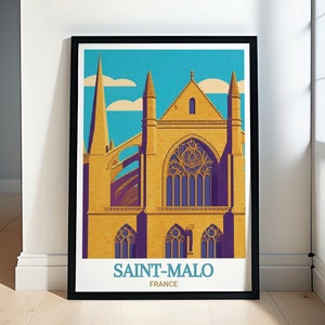 Saint-Malo Travel Print - Saint-Malo Cathedral Travel Poster Art - Saint-Malo Cathedral Decor -  Saint-Malo Cathedral Travel Prints