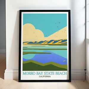Morro Bay State Beach Travel Art - Morro Bay Estuary Art - California Coastal Decor - Morro Bay Gifts - Scenic California Art