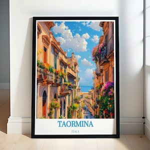 Taormina Italian Art - Taormina  Corso Umberto Awesome Travel posters and Prints - Perfect Gifts from the Heart of Italy