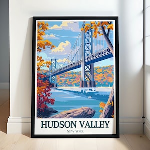 Hudson Valley-poster - Hudson Valley Art - New York Wall Art - Hudson River Art - Hudson Valley Print - Bear Mountain Bridge Art
