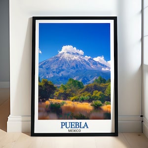 Puebla Travel Print -  La Malinche Travel Poster Prints - La Malinche Decor  - Puebla Art Prints and La Malinche Posters