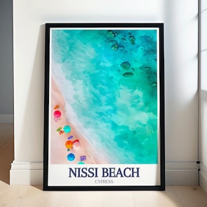 Nissi Beach Poster - Framed Nissi Print - Ayia Napa Wall Art - Nissi Beach Canvas Print - Nissi BeachTravel Gift & Souvenir