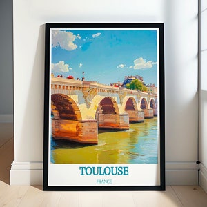 Décoration murale élégante de Toulouse - Un aperçu de la beauté urbaine française - Cadeau de voyage en France - Collection Toulouse Decor