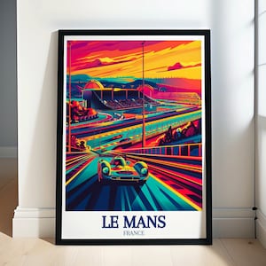 Le Mans Poster - Gerahmter Le Mans 24h Stromkreis Druck - Le Mans Poster - Le Mans Wandkunst - Le Mans Leinwanddruck - Le Mans Stromkreis Kunst
