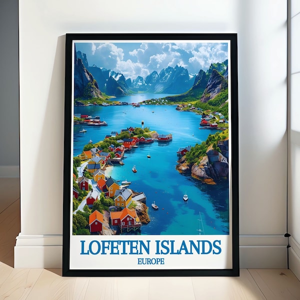 Lofoten Islands Landscape Art - Majestic Norwegian Scenery - Rugged Lofoten Mountains and Fjords and Norway Travel Decor