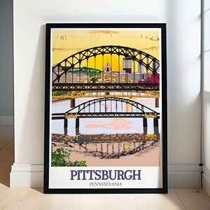 Pittsburgh Print - Three Sisters Bridges Framed Print - Allegheny River Print - Allegheny River Canvas Print - Pittsburgh Poster