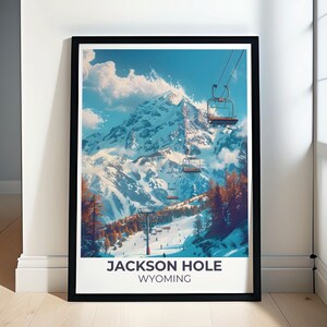 Jackson Hole Poster - Wyoming Poster -Wyoming Print -Jackson Hole Wall Art -Jackson Hole Art -Corbet&#39;s Couloir Wall Art -Jackson Hole Frames