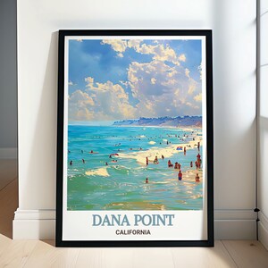 Póster de Dana Point - Arte mural de Dana Point - Impresión de la playa estatal de Doheny - Lienzo de Dana Point - Enmarcado de Dana Point - Dana Point California
