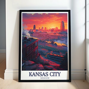 Kansas City Power Print - Light Building Urban Art - Downtown Kansas City Poster - Minimalistic Kansas City Skyline Poster