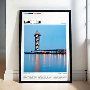 Prints en muurkunst Lake Erie - Reisposters en stadsplattegronden Lake Erie - Digitale kunstprints Lake Erie