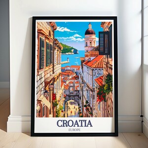 Croatia Travel Prints - Dubrovnik Old Town and Adriatic Sea Decor - Dubrovnik Old Town Adriatic Sea Travel Prints