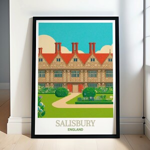 Salisbury Travel Posters - Mompesson House Art Collection - England’s Historic Prints -  - Mompesson House and Cityscapes Art