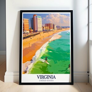 Virginia Wall Art - Virginia Beach Posters Ideal for Traveler Gift - Virginia Beach Boardwalk Artwork for Home Decor - Virginia Travel Print