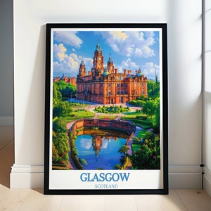 Glasgow Travel Print - Scotland Art Lover&#39;s Ideal Home Décor and Gift