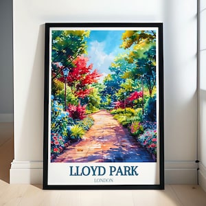 Lámina de viaje de Lloyd Park - Decoración de jardín de rosas - Póster de viaje de jardín de rosas de Lloyd Park - Póster vintage de jardín de rosas de Lloyd Park
