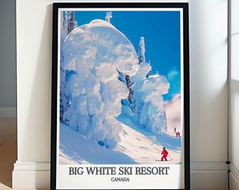 Big White Ski Resort Poster - Framed Big White Ski Print - Monashee Mountains Wall Art- Monashee Gifts &Souvenir -Big White Ski Canvas Print