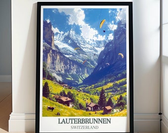 Lauterbrunnen Art - Lauterbrunnen Print - Lauterbrunnen Poster - Lauterbrunnen Gift - Swiss Alps Print - Lauterbrunnen Travel