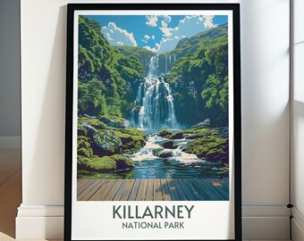 Killarney National Park Poster - Framed Torc Waterfall Print - Killarney Wall Art - Killarney Canvas Print -Killarney Travel Gift & Souvenir