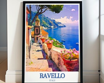 Ravello Poster - Framed Ravello Art - Ravello Gift - Ravello Italy Print - Ravello Souvenir - Ravello Wall Art -Ravello Print - Villa Rufolo