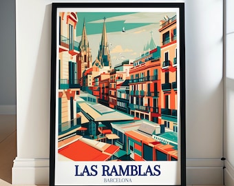 Cartel de Las Ramblas - Arte del Mercado de La Boqueria - Cartel de La Rambla de Sant Josep - Cartel de Las Ramblas Barcelona - Cartel de La Boqueria