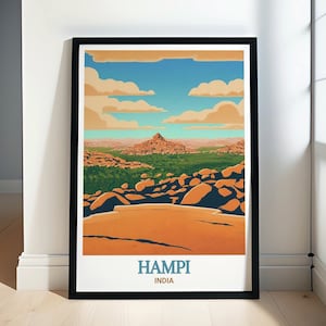 Hampi Travel Posters - Matanga Hill Wall Art - Karnataka Decor - Matanga Hill Travel Posters - Hampi Scenic Wall Art - Karnataka Prints