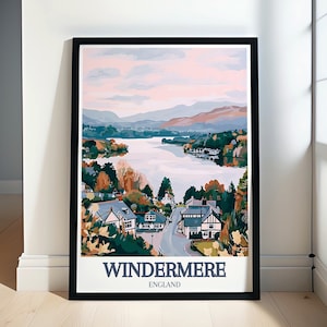 Windermere Travel Poster -  Lake Windermere Prints - Wall Art and Decor from Bowness-on-Windermere - Windermere Wall Art