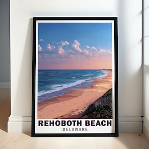 Rehoboth Beach Travel Poster - Rehoboth Beach Art - Delaware Wall Decor - Beautiful Beach Art - Vibrant Delaware Poster