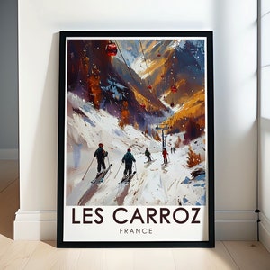 Les Carroz Poster - Les Carroz Art - Les Carroz Wall Art -Les Carroz Art Print -Kédeuze Gondola Art - Les Carroz Souvenir -  Les Carroz Gift