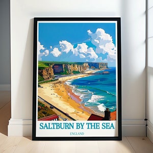 Saltburn Beach Prints and Retro Wall Art - Saltburn Beach Art - Transform Your Home with Our Stunning Seaside and Railway Artwork