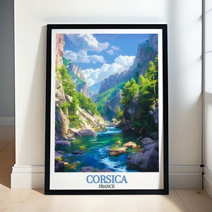 Corsica Print - Corsica Poster - Corsica Wall Art - Restonica Gorge Poster - Gorges De La Restonica Print - Corsica Framed - Corsica Canvas